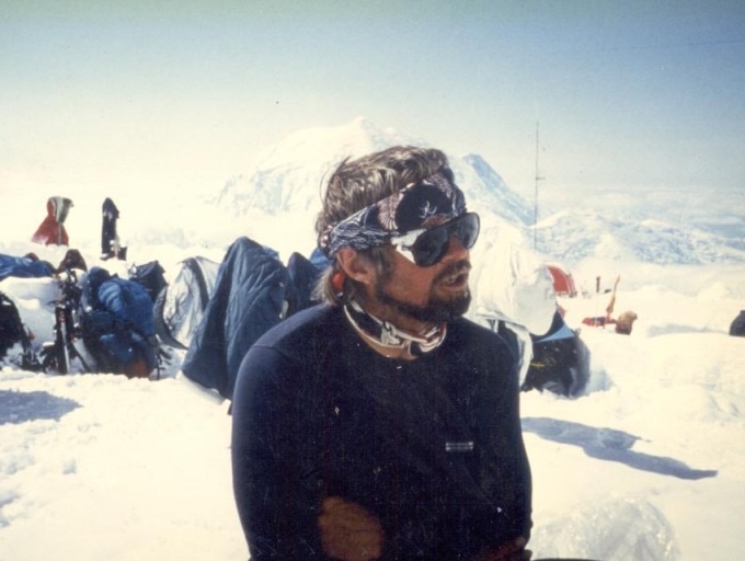 
A young Daryl Miller on Denali’s West Buttress Route at 14,200 Camp, circa 1992.  
