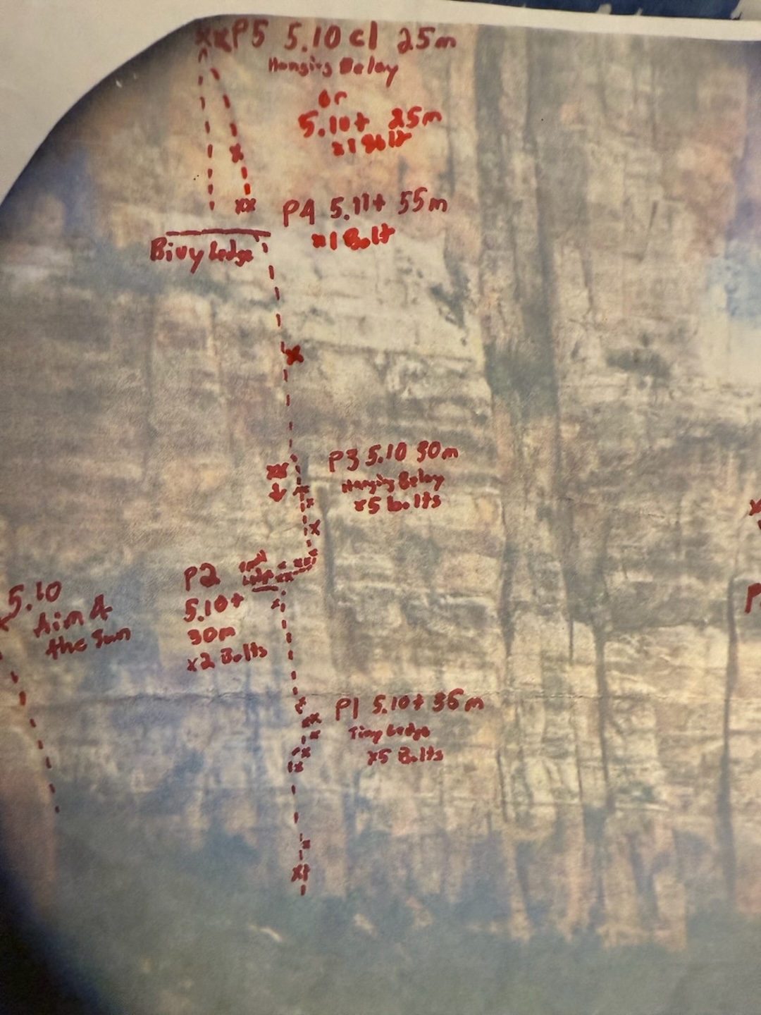 Topo of the lower half of Time (10 pitches, V 5.11+).