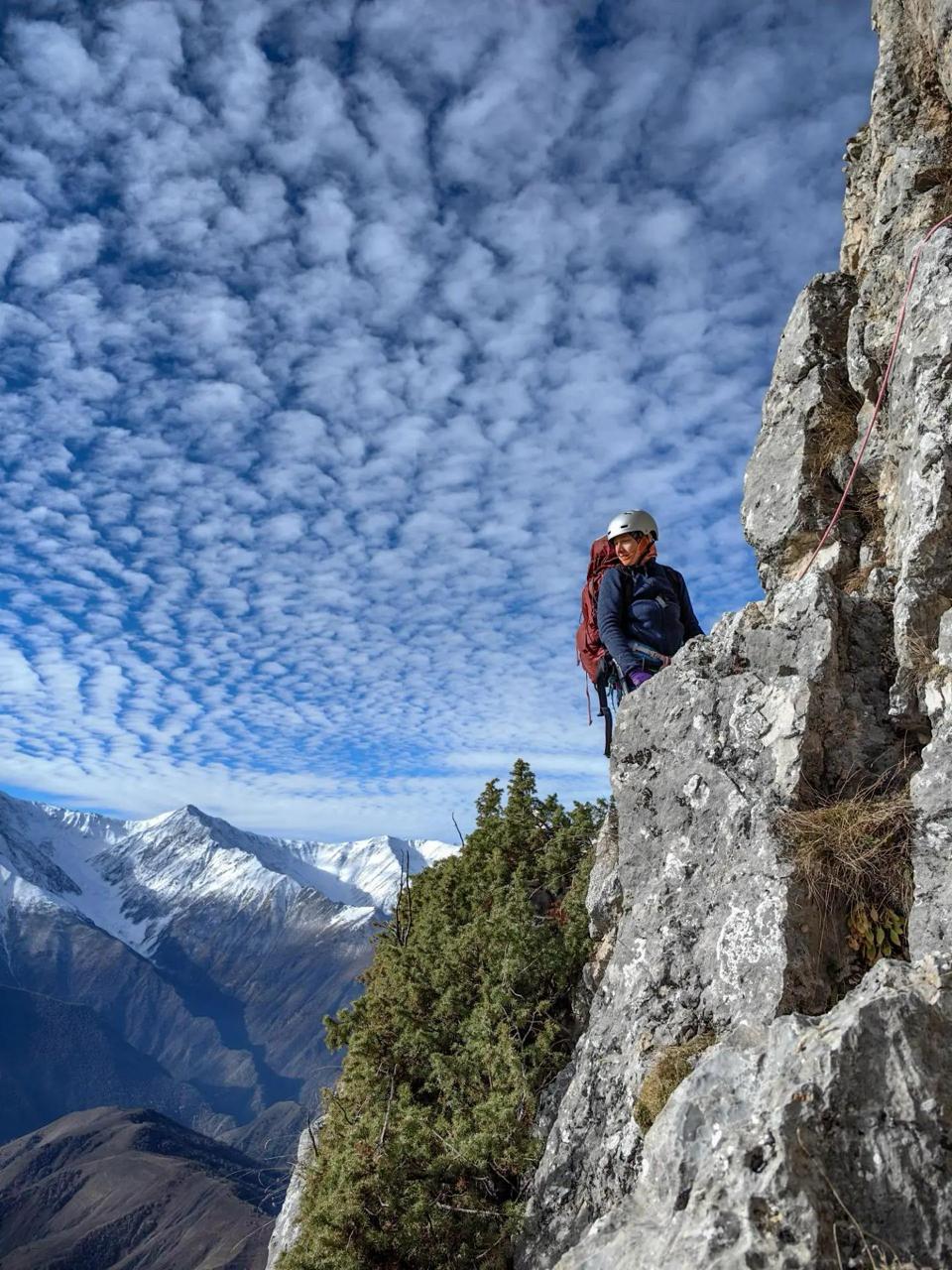Alexandra Derevskova on the Ivan Kergin route on Giryag. 