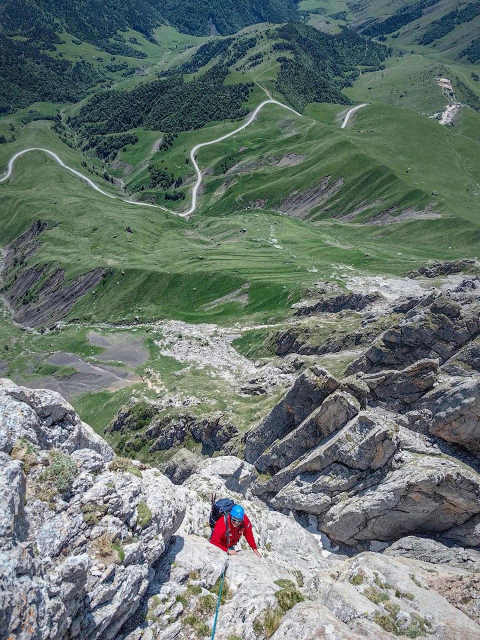 Alexey Bautin on the Gorin Route (5A Russian) on Tsey Loam.