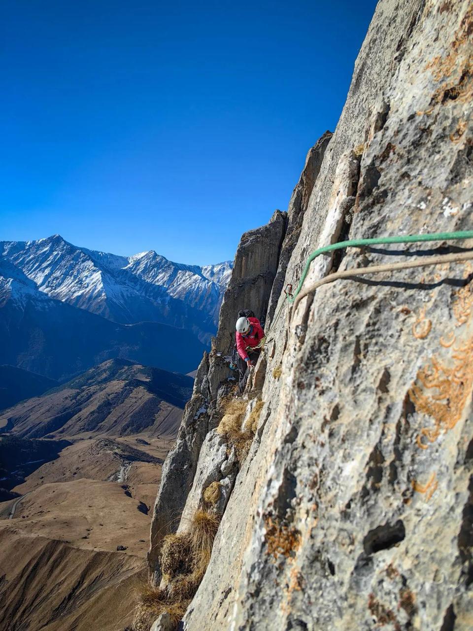 Asya Kukushkina on a route by Artem Chikin (5A Russian) on Bolshaya Medveditsa.  