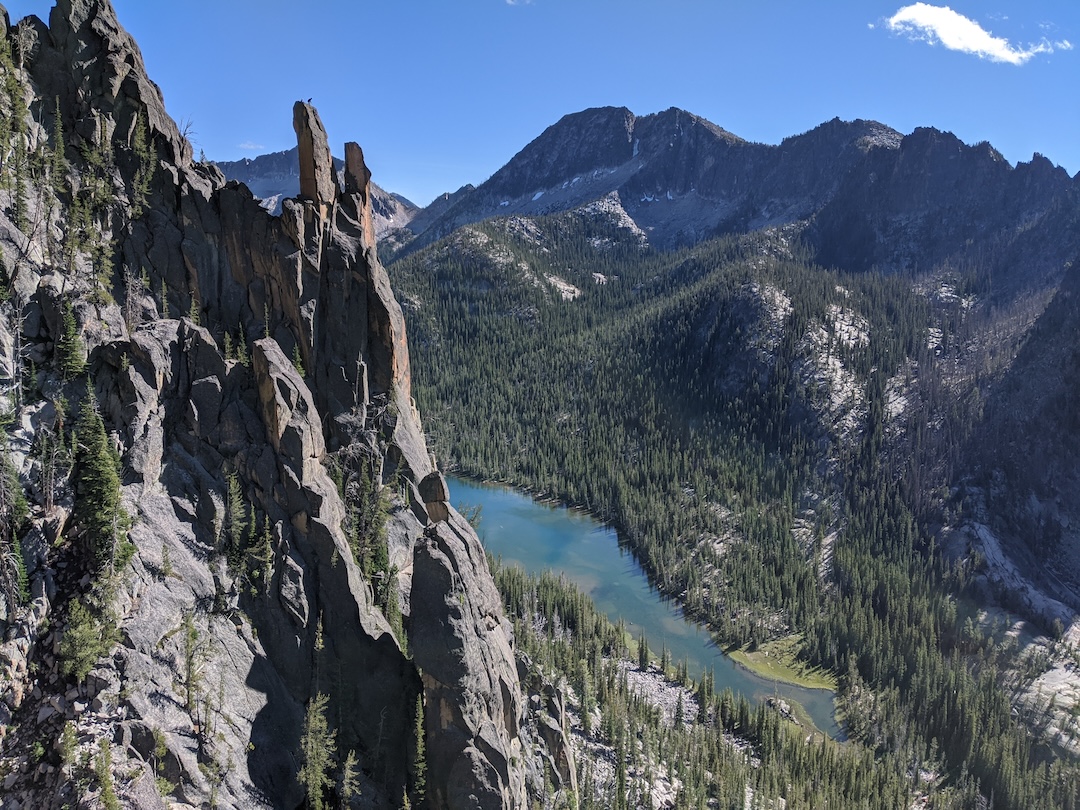 Climbers on top of the Rabbit Ears, high above Ship Island Lake. 