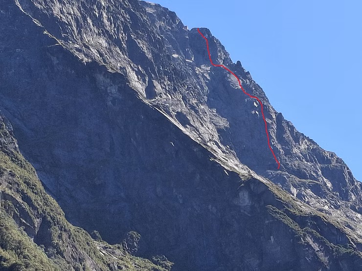 The general line of Gods of Chaos on the east face of Mt. Chaos.