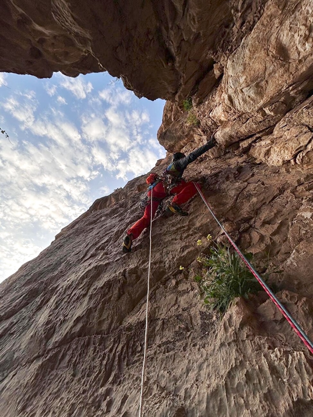 Riccardo Volpiano starts up pitch eight during the first ascent of Drips of Joy (500m, 7b) on the Said Wall. 
