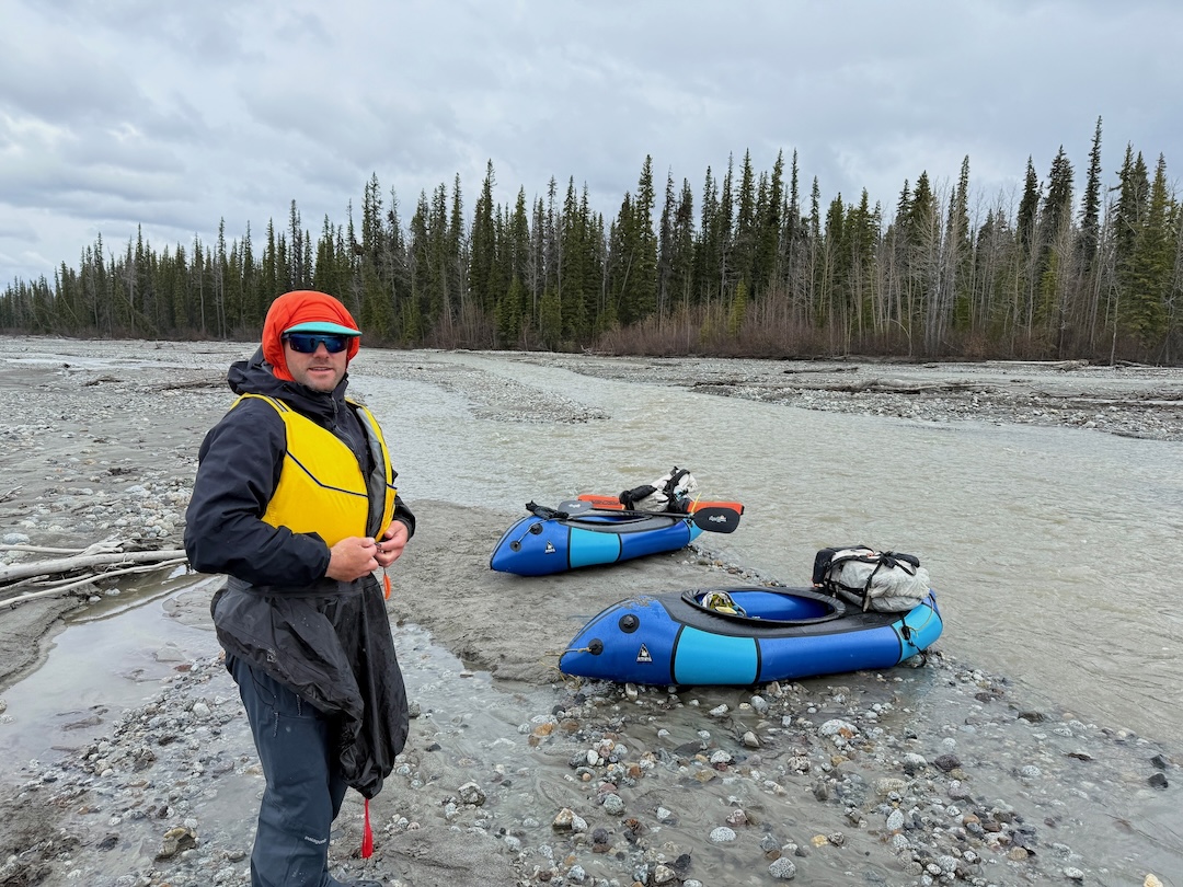 Roo Streba by the Foraker River, getting ready for another day or paddling and boat dragging. 
