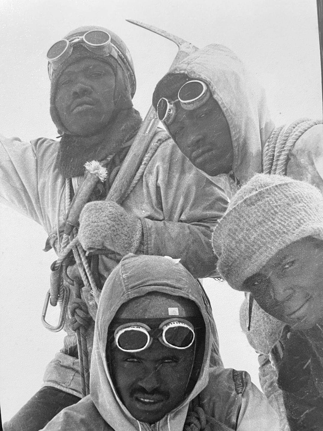 (Clockwise from top left): Thumbi Mathenge, Geoffrey Gitonga, John Omirah Miluwi, and Duncan Karinga during rescue team training in the early 1970s.