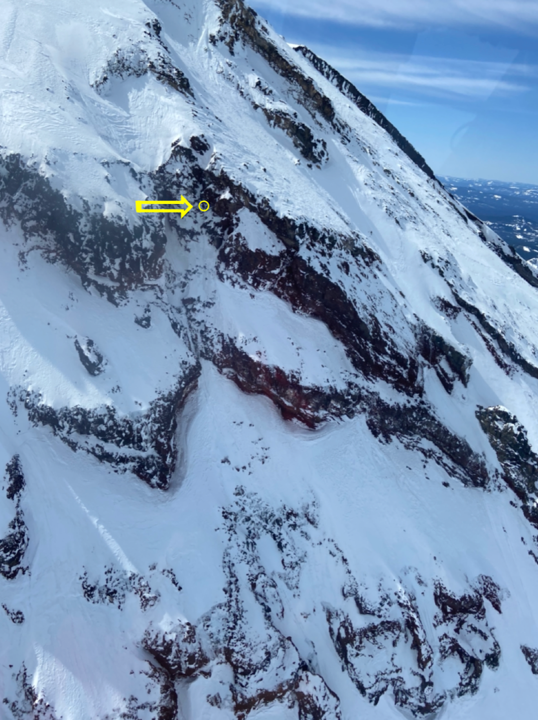 Location of a soloist stranded on South Sister.